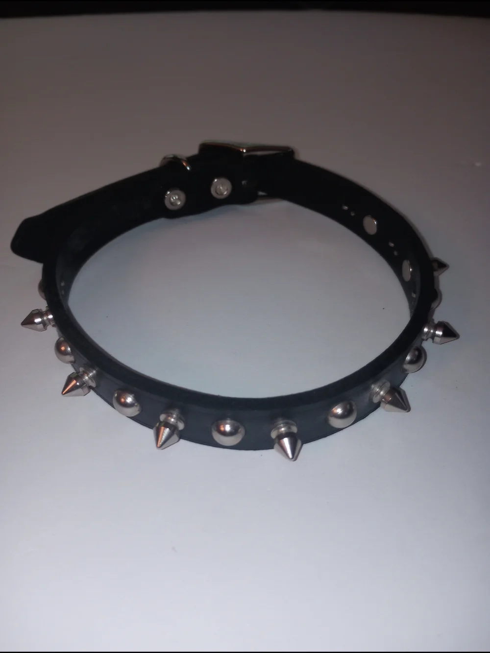 Black Spike Studded Leather Collar